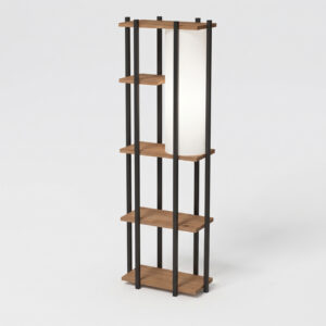321 000134 1 Floor lamp with shelves Lumna Argos The Classic oak with black metal 45x24x150cm