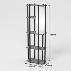 321 000134 2 Floor lamp with shelves Lumna Argos The Classic oak with black metal 45x24x150cm
