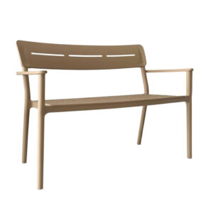 Two-seater bench Cadrin Argos The Classic cappuccino PP 117x60x83cm