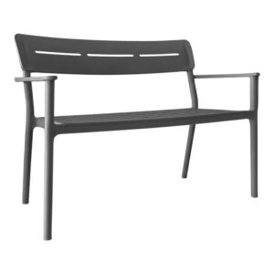 Two-seater bench Cadrin Argos The Classic anthracite PP 117x60x83cm