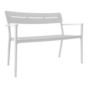 Two-seater bench Cadrin Argos The Classic white PP 117x60x83cm