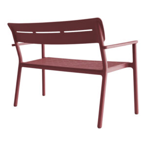 326 000095 1 Two-seater bench Cadrin Argos The Classic burgundy red PP 117x60x83cm