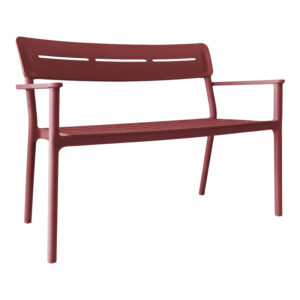 Two-seater bench Cadrin Argos The Classic burgundy red PP 117x60x83cm