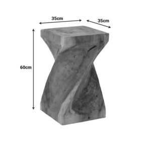 Stool Cruz Argos The Classic suar wood in natural color 35x35x60cm