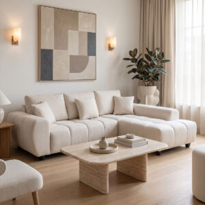 Left corner sofa Londe Argos The Classic beige fabric 273x211x92cm