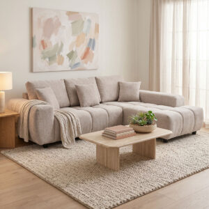Left corner sofa Londe Argos The Classic grey beige fabric 273x211x92cm