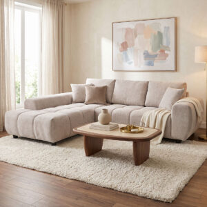 Right corner sofa Londe Argos The Classic grey beige fabric 273x211x92cm