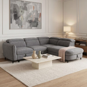 Left corner sofa-sofabed Napia Argos The Classic anthracite fabric 249x210x98cm