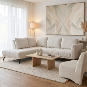 Right corner sofa Belanza Argos The Classic beige fabric 265x213x90cm
