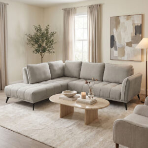 Right corner sofa Belanza Argos The Classic grey beige fabric 265x213x90cm