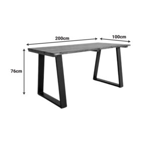 379 000063 3 Miles Argos The Classic dining table solid acacia wood walnut 200x100x76cm