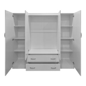 383 000336 1 Four door wardrobe with loft Alvia Argos The Classic white 200x51x240cm
