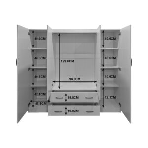383 000336 3 Four door wardrobe with loft Alvia Argos The Classic white 200x51x240cm