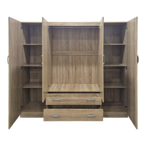 383 000337 1 Four door wardrobe with loft Alvia Argos The Classic sonoma 200x51x240cm