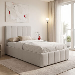 Single bed Rovio Argos The Classic gray beige fabric 100x200cm