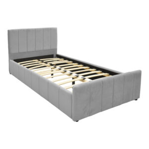 388 000045 1 Single bed Doulia Argos The Classic anthracite velvet 100x200cm