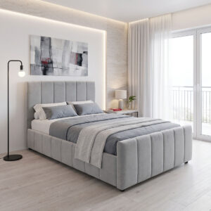 Single bed Doulia Argos The Classic anthracite velvet 100x200cm