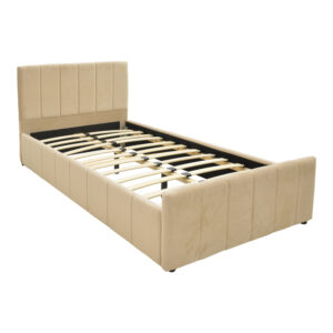 388 000046 1 Single bed Doulia Argos The Classic beige velvet 100x200cm