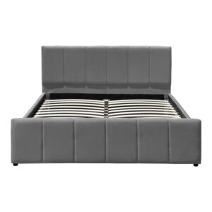 388 000047 3 Double bed Doulia Argos The Classic anthracite velvet 150x200cm