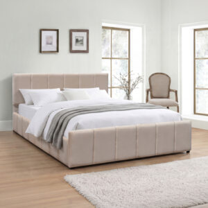 Double bed Doulia Argos The Classic beige velvet 150x200cm