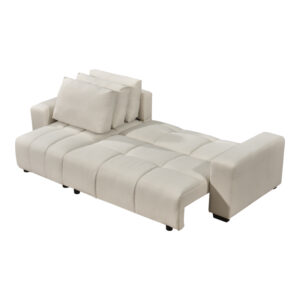 389 000017 1 Corner sofa bed reversible corner Belda Argos The Classic with storage space cream fabric 246x138x82cm
