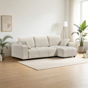Corner sofa bed reversible corner Belda Argos The Classic with storage space cream fabric 246x138x82cm