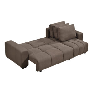389 000018 1 Corner sofa bed reversible corner Belda Argos The Classic with storage space dark brown fabric 246x138x82cm