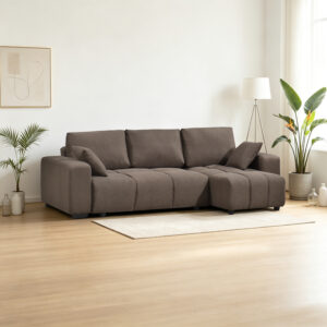 Corner sofa bed reversible corner Belda Argos The Classic with storage space dark brown fabric 246x138x82cm