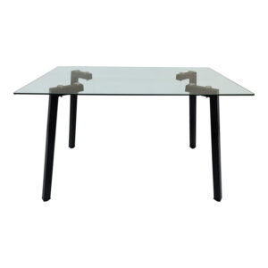 390 000033 1 Titta table Argos The Classic glass top with black metal leg 120x70x75cm