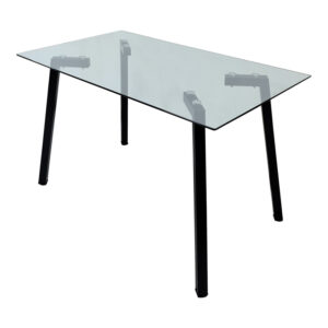 390 000033 2 Titta table Argos The Classic glass top with black metal leg 120x70x75cm
