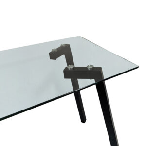 390 000033 3 Titta table Argos The Classic glass top with black metal leg 120x70x75cm
