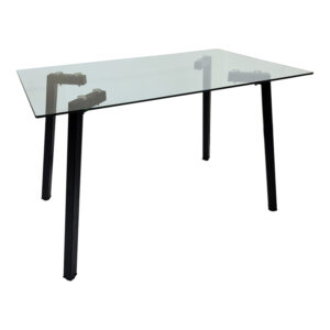 Titta table Argos The Classic glass top with black metal leg 120x70x75cm