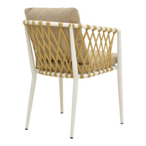 404 000002 2 Armchair Peluxe Argos The Classic aluminum white-pe rope natural-beige cushions 54x62x75.5cm