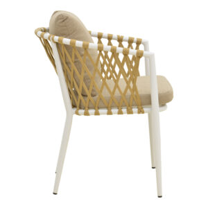 404 000002 3 Armchair Peluxe Argos The Classic aluminum white-pe rope natural-beige cushions 54x62x75.5cm