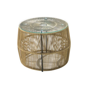 405 000009 1 Table Adela Argos The Classic pe wicker-glass in natural color D47x38cm