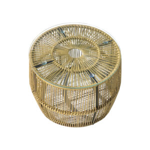 405 000009 2 Table Adela Argos The Classic pe wicker-glass in natural color D47x38cm