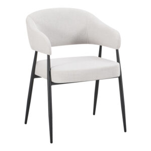 Armchair Filonda Argos The Classic ivory fabric with black metal leg 47x58x79cm