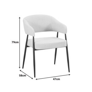 428 000002 2 Armchair Filonda Argos The Classic anthracite fabric with black metal leg 47x58x79cm