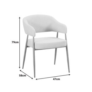 428 000004 1 Armchair Filonda Argos The Classic ivory fabric with metal natural color leg 47x58x79cm