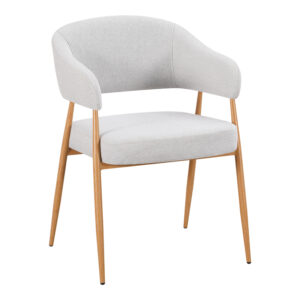 Armchair Filonda Argos The Classic grey fabric with metal natural color leg 47x58x79cm