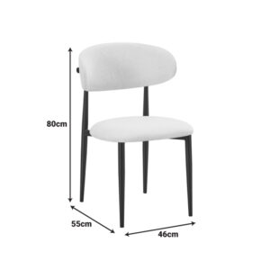 428 000006 1 Chair Folegio Argos The Classic ivory fabric with black metal leg 49x55x80cm