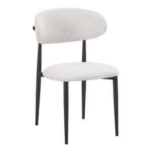 Chair Folegio Argos The Classic ivory fabric with black metal leg 49x55x80cm