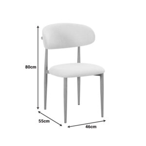 428 000011 2 Chair Folegio Argos The Classic grey fabric with metal natural color leg 49x55x80cm