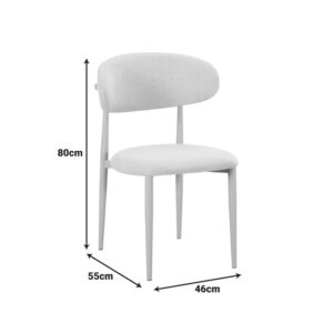 428 000012 2 Chair Folegio Argos The Classic beige fabric with metal cream color leg 49x55x80cm