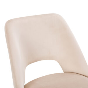 428 000013 1 Chair Nelda Argos The Classic beige velvet fabric with metal black color leg 44x58x82cm