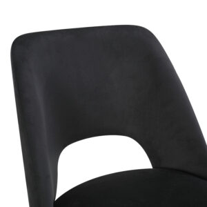 428 000014 1 Chair Nelda Argos The Classic black velvet fabric with metal black color leg 44x58x82cm