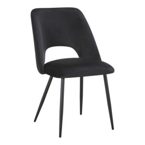 Chair Nelda Argos The Classic black velvet fabric with metal black color leg 44x58x82cm