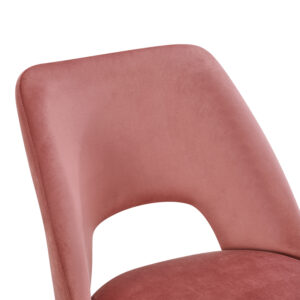 428 000015 1 Chair Nelda Argos The Classic dusty rose velvet fabric with metal black color leg 44x58x82cm