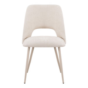 428 000017 2 Chair Nelda Argos The Classic cream velvet fabric with metal cream color leg 44x58x82cm