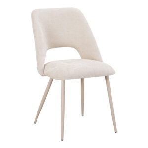 Chair Nelda Argos The Classic cream velvet fabric with metal cream color leg 44x58x82cm